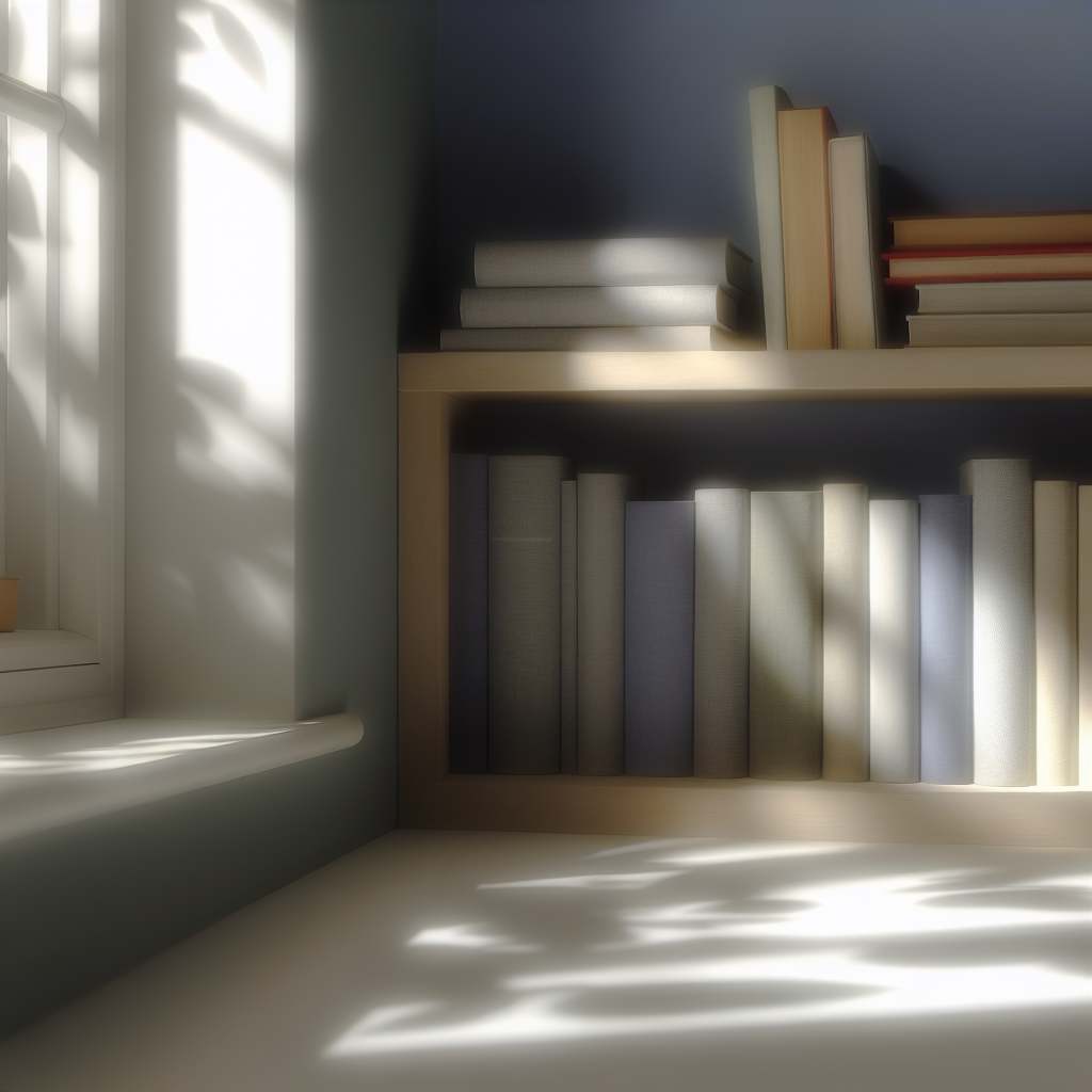 Bookshelf in reading corner